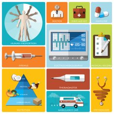 Health And Medical Flat Icon Set