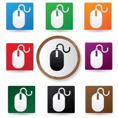 Mouse symbol Color buttons vector