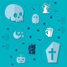 Halloween flat infographic N248