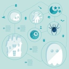 Halloween flat infographic N249