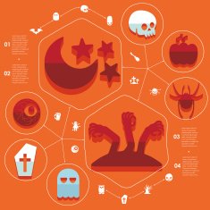 Halloween flat infographic N250