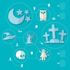 Halloween flat infographic N251
