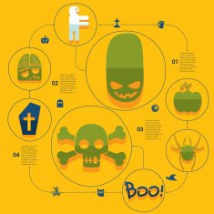 Halloween flat infographic N253