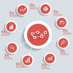 Analysis info graphic design concept red version
