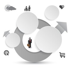 Circle template with icons N3