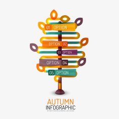 Autumn option infographic banner minimal design