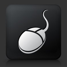 Black Square Button with Computer Mouse Icon N14