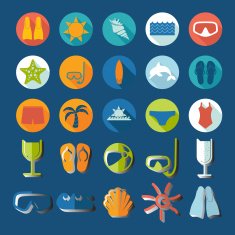 Set of summer tourism icons N7