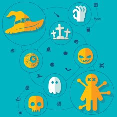 Halloween flat infographic N258