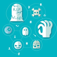 Halloween flat infographic N261