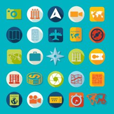 Set of summer tourism icons N8
