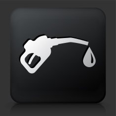 Black Square Button with Gas Pump Icon N2