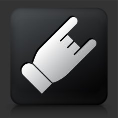 Black Square Button with Bowling Ball Grip