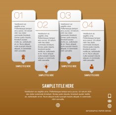 Perforated paper infographic of four number options