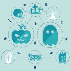 Halloween flat infographic N266