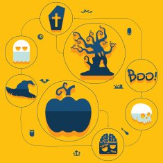 Halloween flat infographic N273