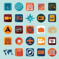Set of summer tourism icons N13