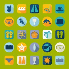 Set of summer tourism icons N15