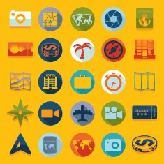 Set of summer tourism icons N18