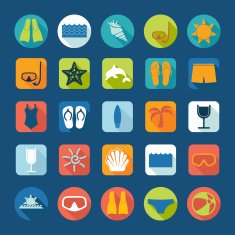 Set of summer tourism icons N19