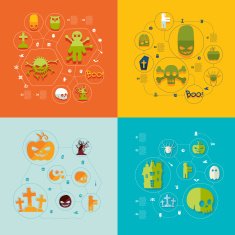 Halloween flat infographic N275