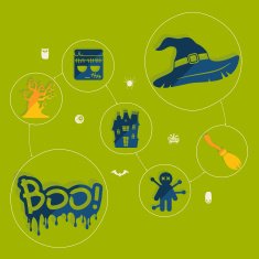 Halloween flat infographic N282