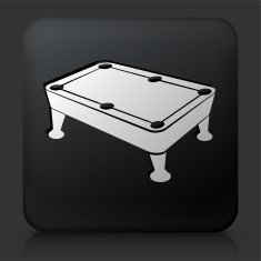 Black Square Button with Pool Table
