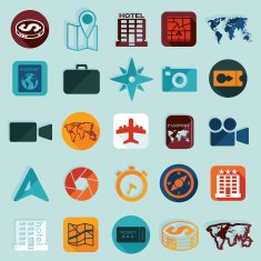 Set of summer tourism icons N21