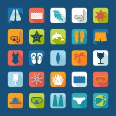 Set of summer tourism icons N26