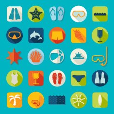 Set of summer tourism icons N31