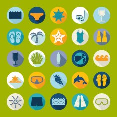Set of summer tourism icons N36