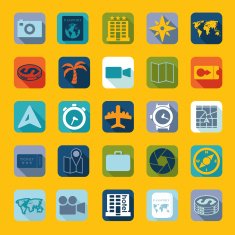 Set of summer tourism icons N37
