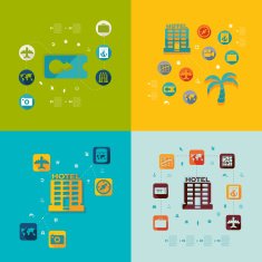 Set of summer tourism icons N39
