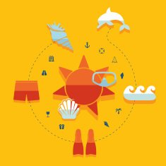 Set of summer tourism icons N41