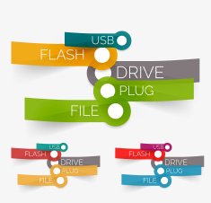 Vector usb flash tag cloud on stickers