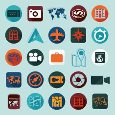 Set of summer tourism icons N52