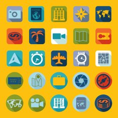Set of summer tourism icons N56