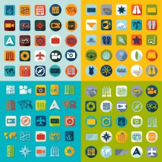 Set of summer tourism icons N58