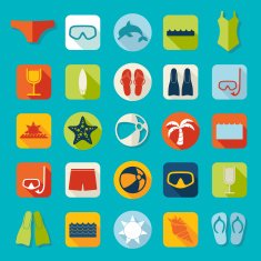 Set of summer tourism icons N59