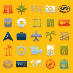 Set of summer tourism icons N65