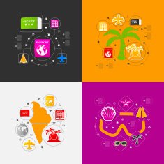 Set of summer tourism icons N71