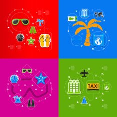 Set of summer tourism icons N72