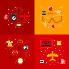 Set of summer tourism icons N73