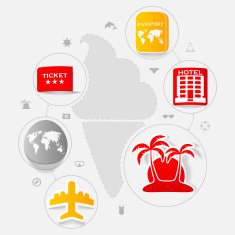 Set of summer tourism icons N76