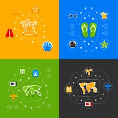Set of summer tourism icons N81