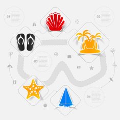 Set of summer tourism icons N84