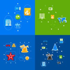 Set of summer tourism icons N90