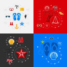 Set of summer tourism icons N92