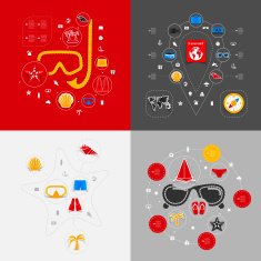 Set of summer tourism icons N94