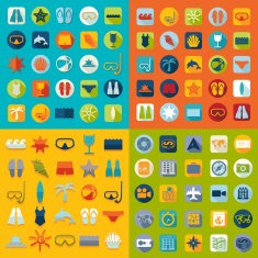 Set of summer tourism icons N95